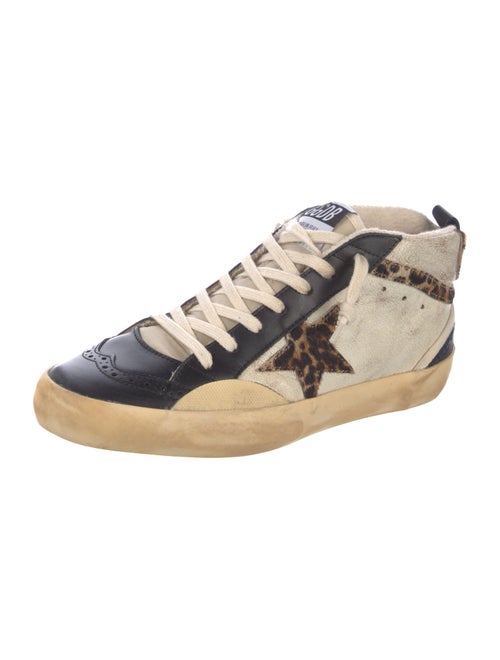 Golden Goose Leather Animal Print Sneakers