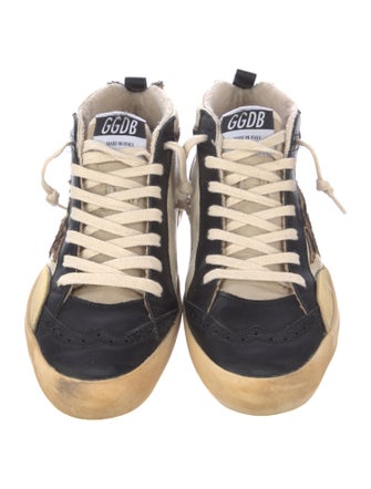 Golden Goose Leather Animal Print Sneakers