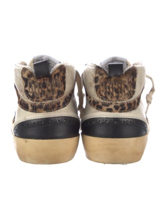 Golden Goose Leather Animal Print Sneakers