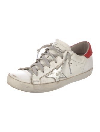 Golden Goose Leather Printed Sneakers