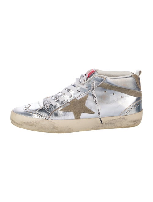 Golden Goose Leather Printed Sneakers