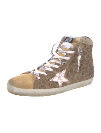 Golden Goose Suede Animal Print Sneakers