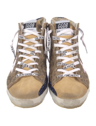 Golden Goose Suede Animal Print Sneakers