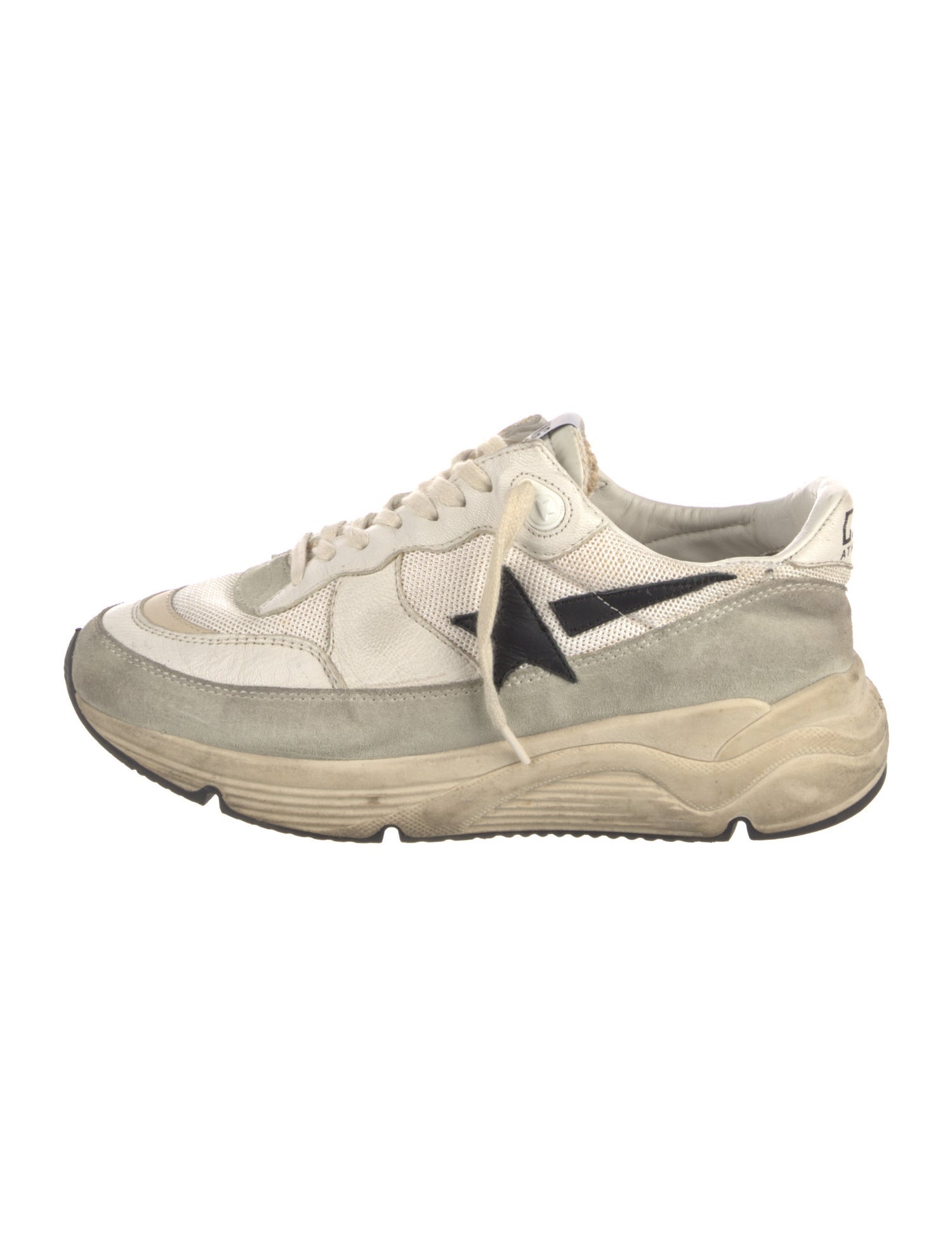 Golden Goose Leather Colorblock Pattern Athletic Sneakers
