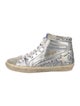 Golden Goose Leather Glitter Accents Sneakers