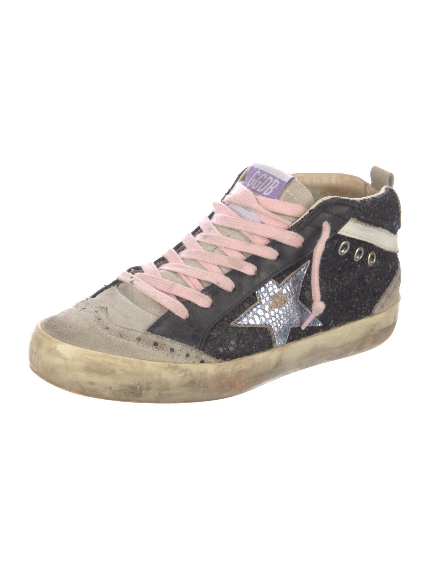 Golden Goose Suede Colorblock Pattern Sneakers