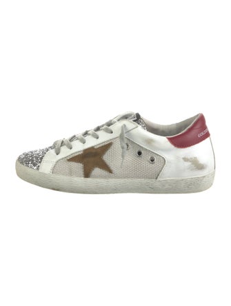 Golden Goose Leather Printed Sneakers