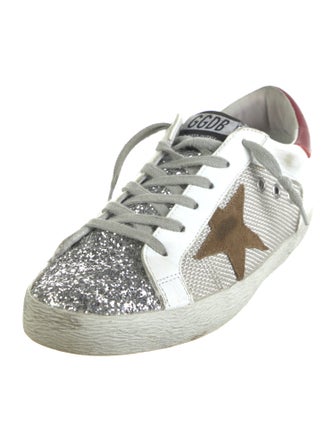 Golden Goose Leather Printed Sneakers