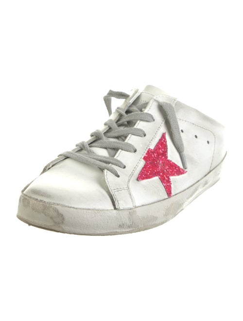 Golden Goose Leather Glitter Accents Sneakers
