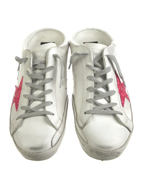 Golden Goose Leather Glitter Accents Sneakers