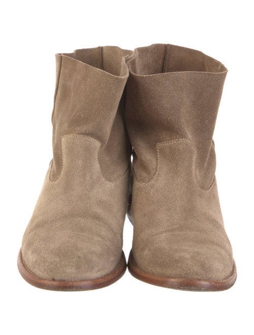 Golden Goose Suede Embroidered Accent Moto Boots