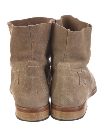 Golden Goose Suede Embroidered Accent Moto Boots