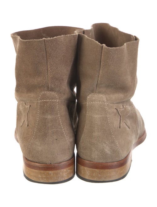 Golden Goose Suede Embroidered Accent Moto Boots