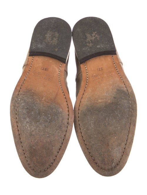 Golden Goose Suede Embroidered Accent Moto Boots