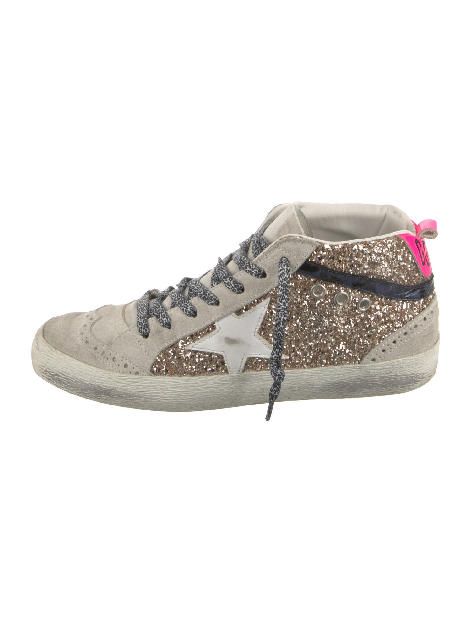 Golden Goose Suede Colorblock Pattern Sneakers