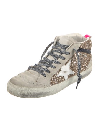 Golden Goose Suede Colorblock Pattern Sneakers