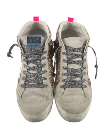 Golden Goose Suede Colorblock Pattern Sneakers