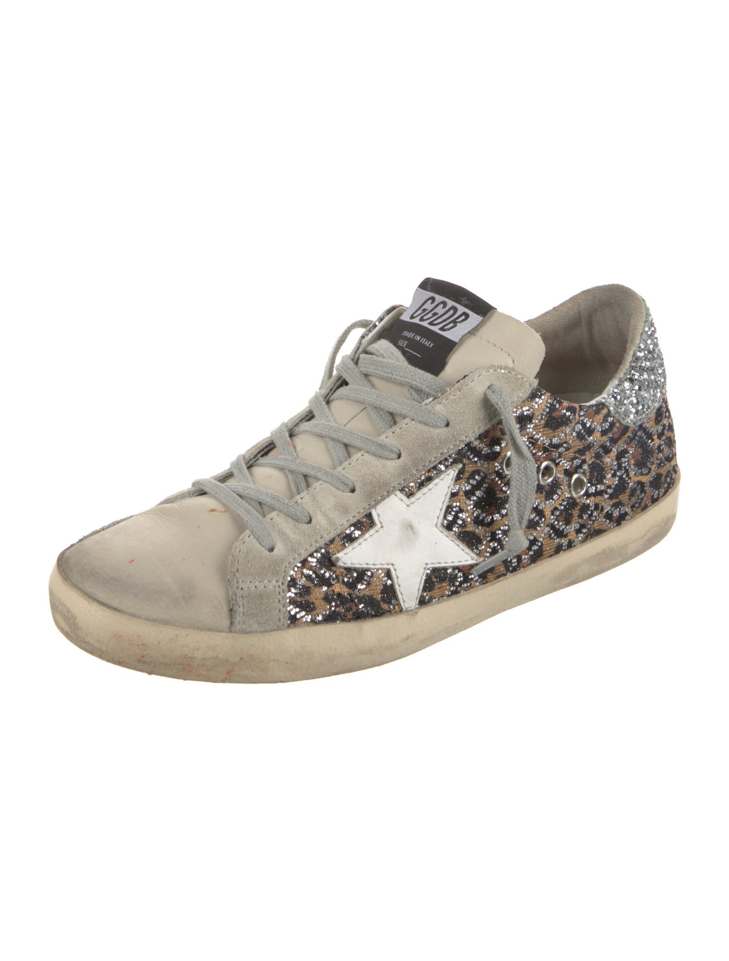 Golden Goose Suede Animal Print Sneakers