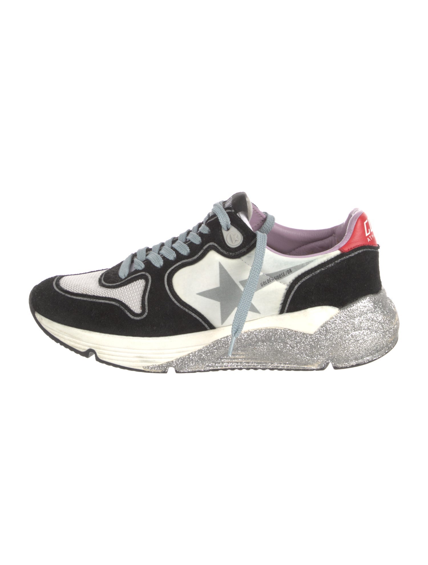 Golden Goose Suede Colorblock Pattern Sneakers