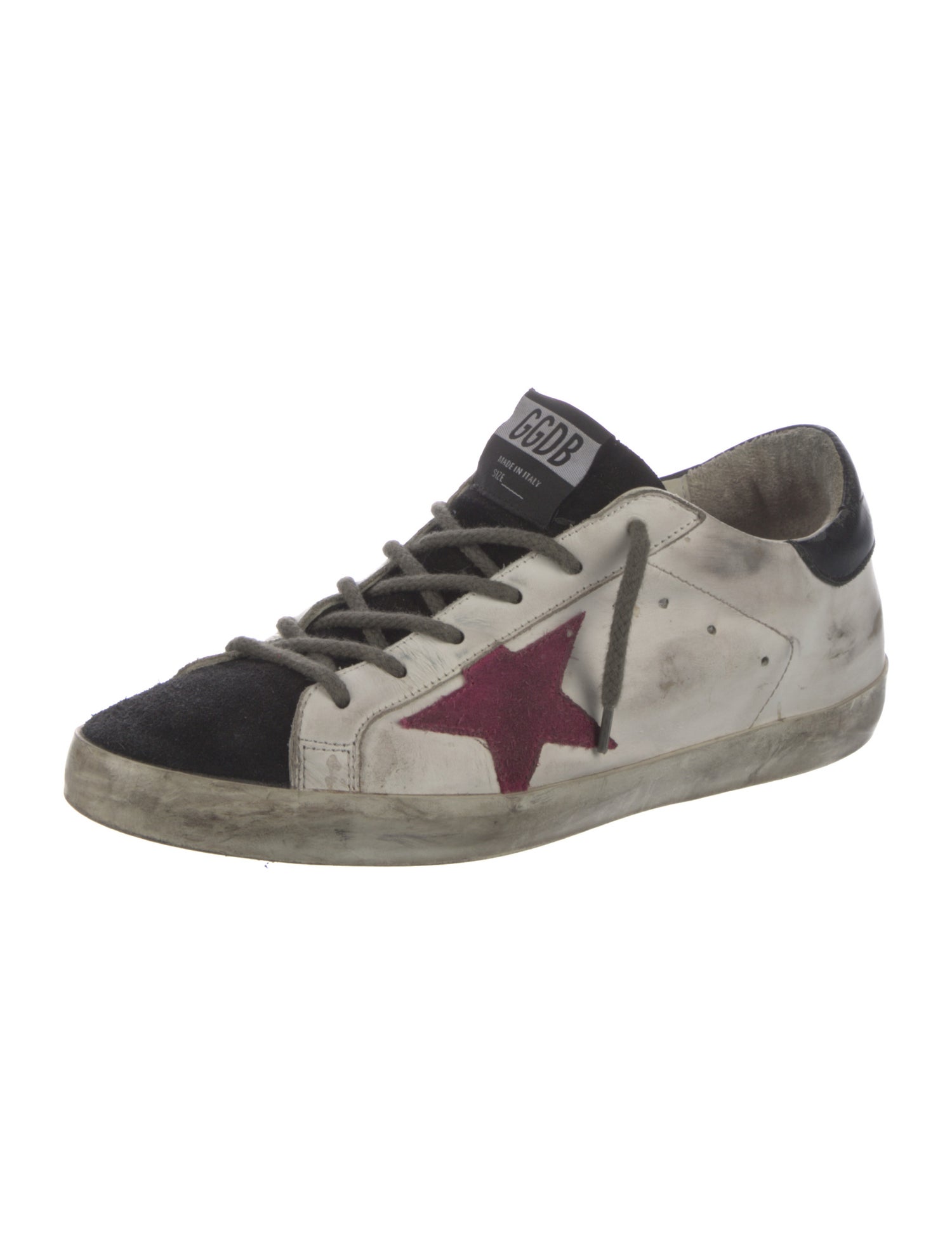 Golden Goose Leather Colorblock Pattern Sneakers