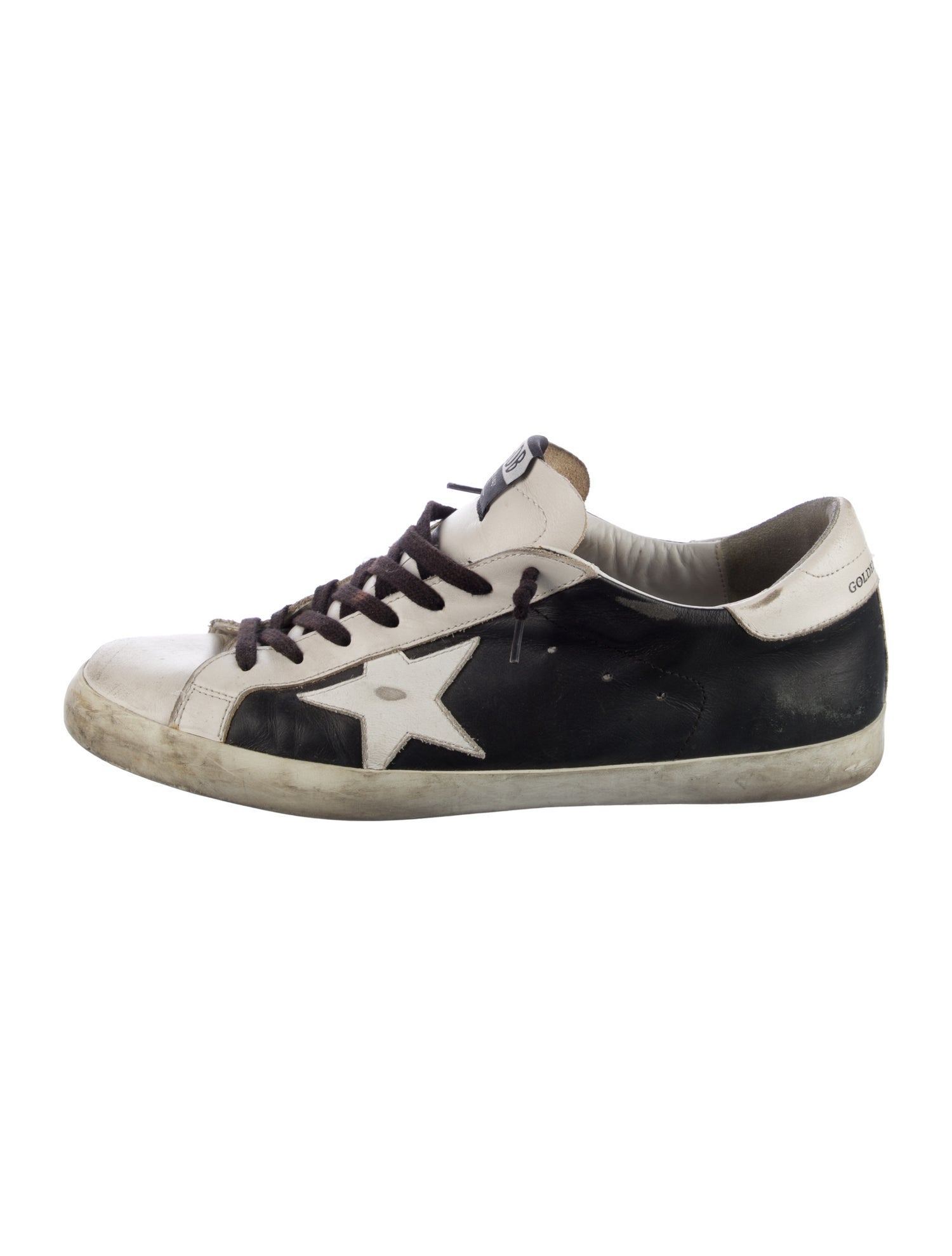 Golden Goose Leather Colorblock Pattern Sneakers