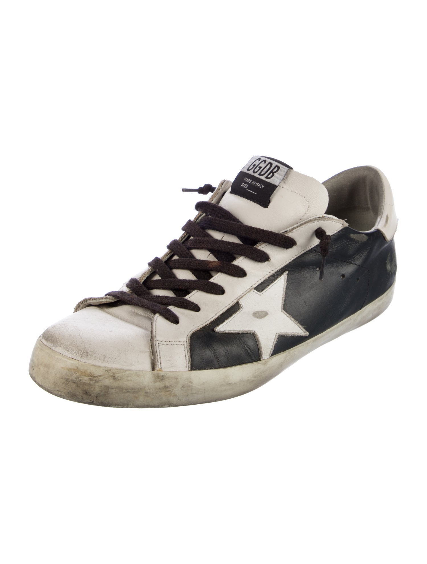 Golden Goose Leather Colorblock Pattern Sneakers