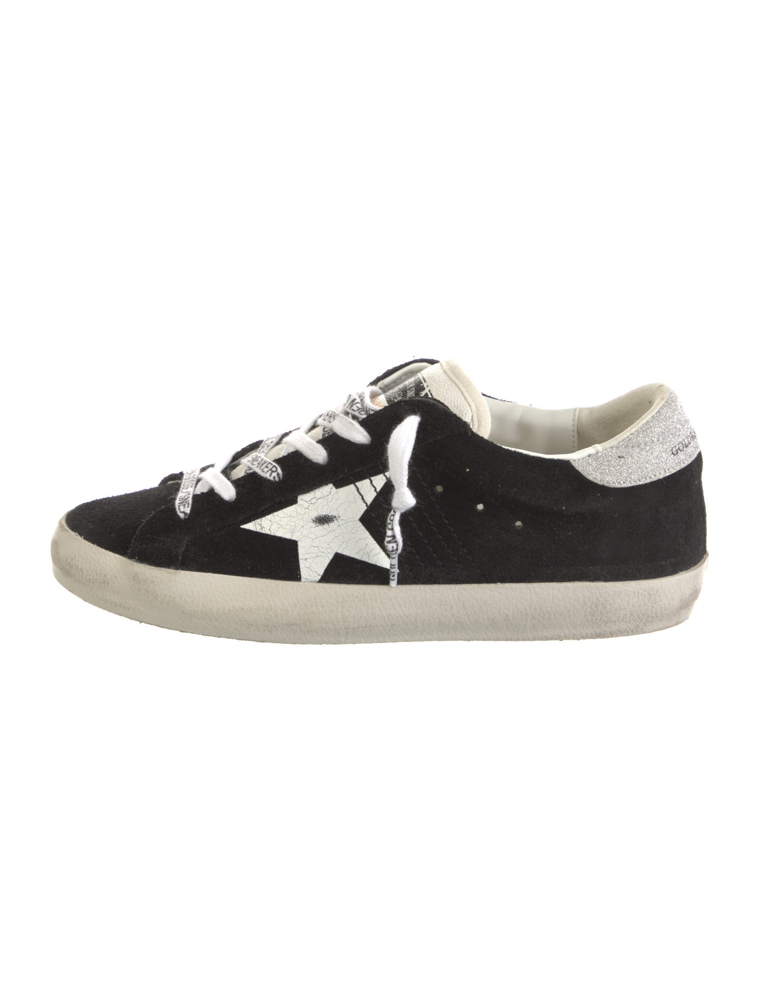 Golden Goose Suede Glitter Accents Sneakers