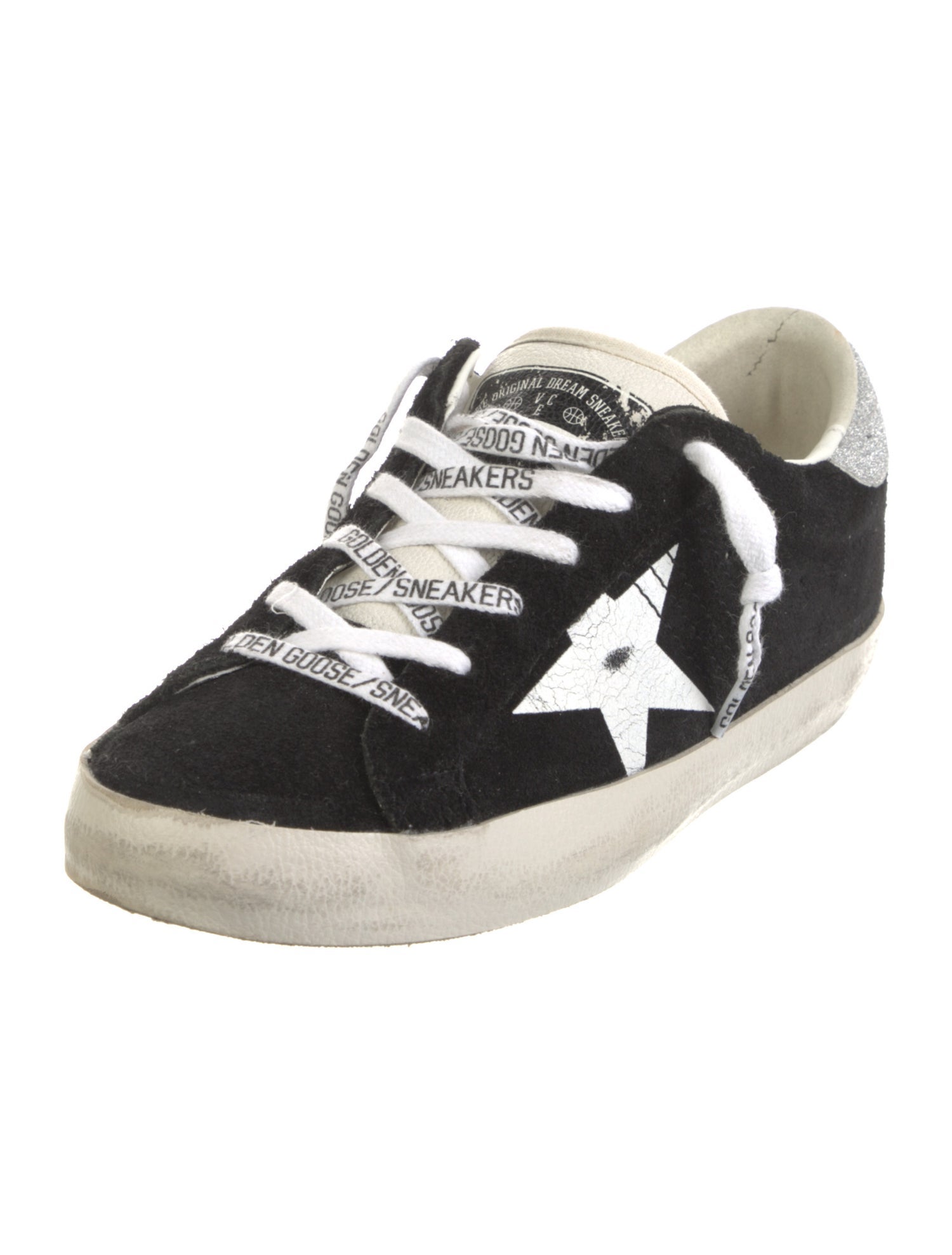 Golden Goose Suede Glitter Accents Sneakers