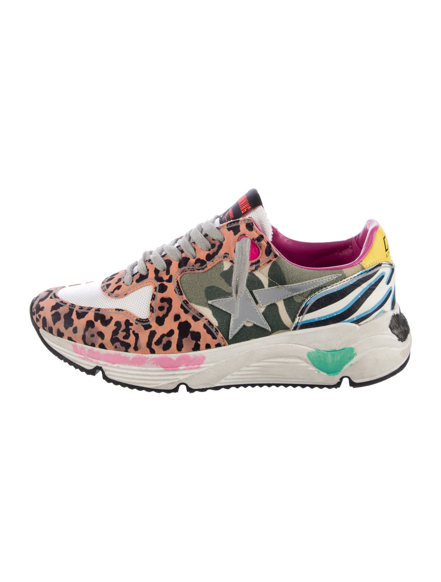 Golden Goose Canvas Animal Print Sneakers