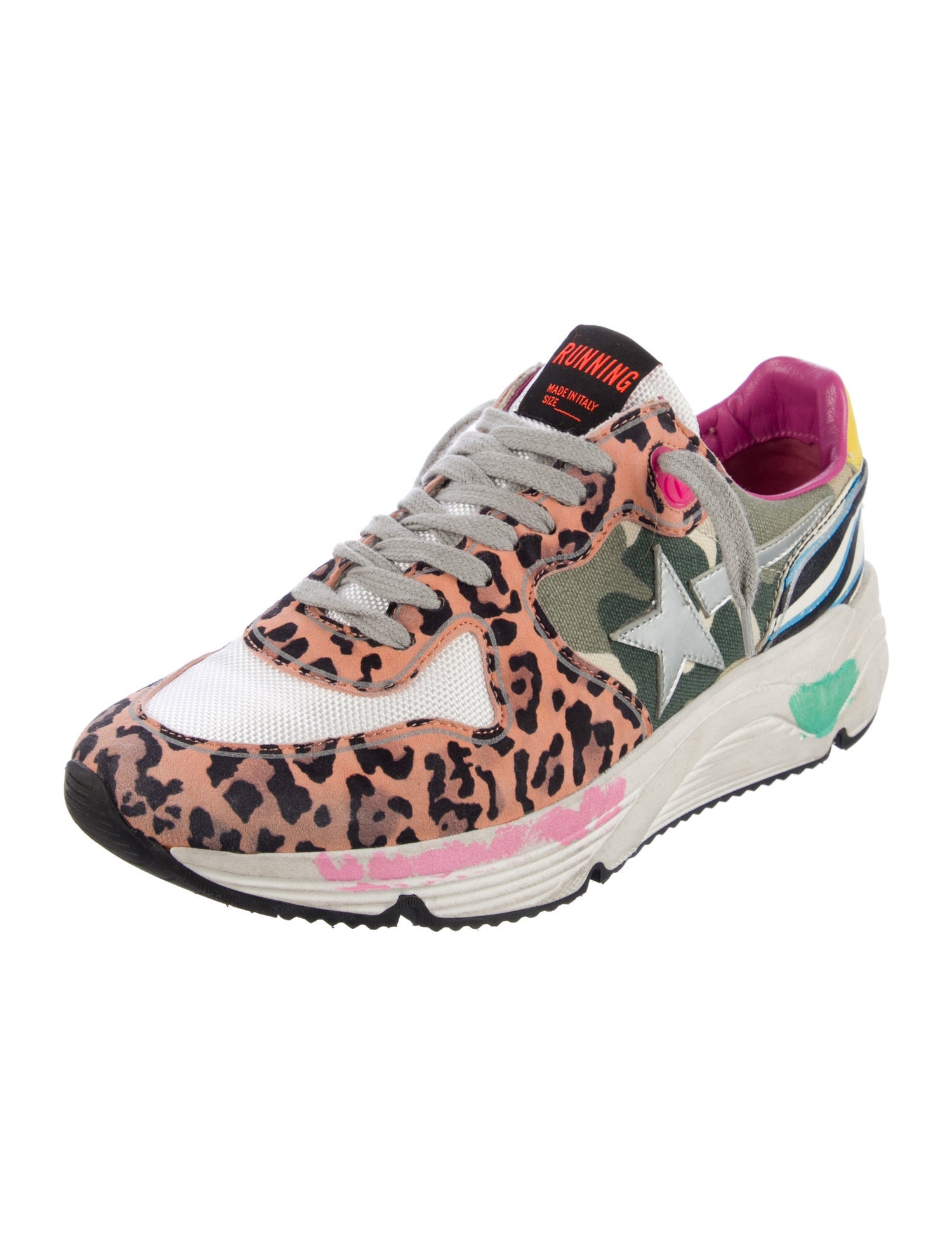 Golden Goose Canvas Animal Print Sneakers