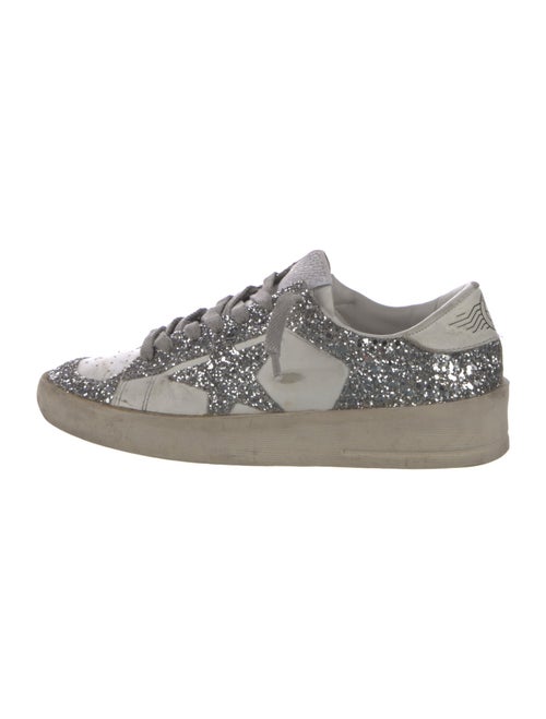 Golden Goose Leather Glitter Accents Sneakers