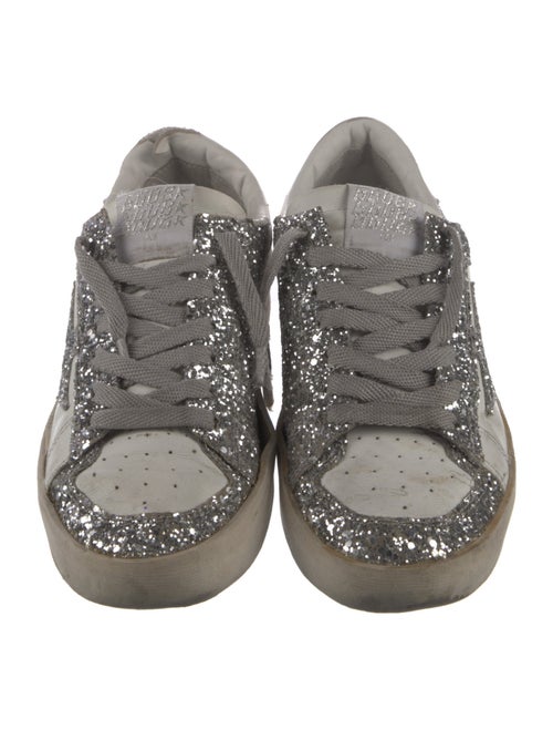 Golden Goose Leather Glitter Accents Sneakers