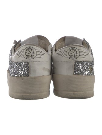 Golden Goose Leather Glitter Accents Sneakers