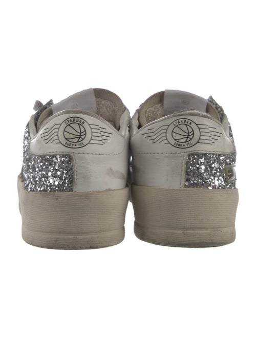 Golden Goose Leather Glitter Accents Sneakers
