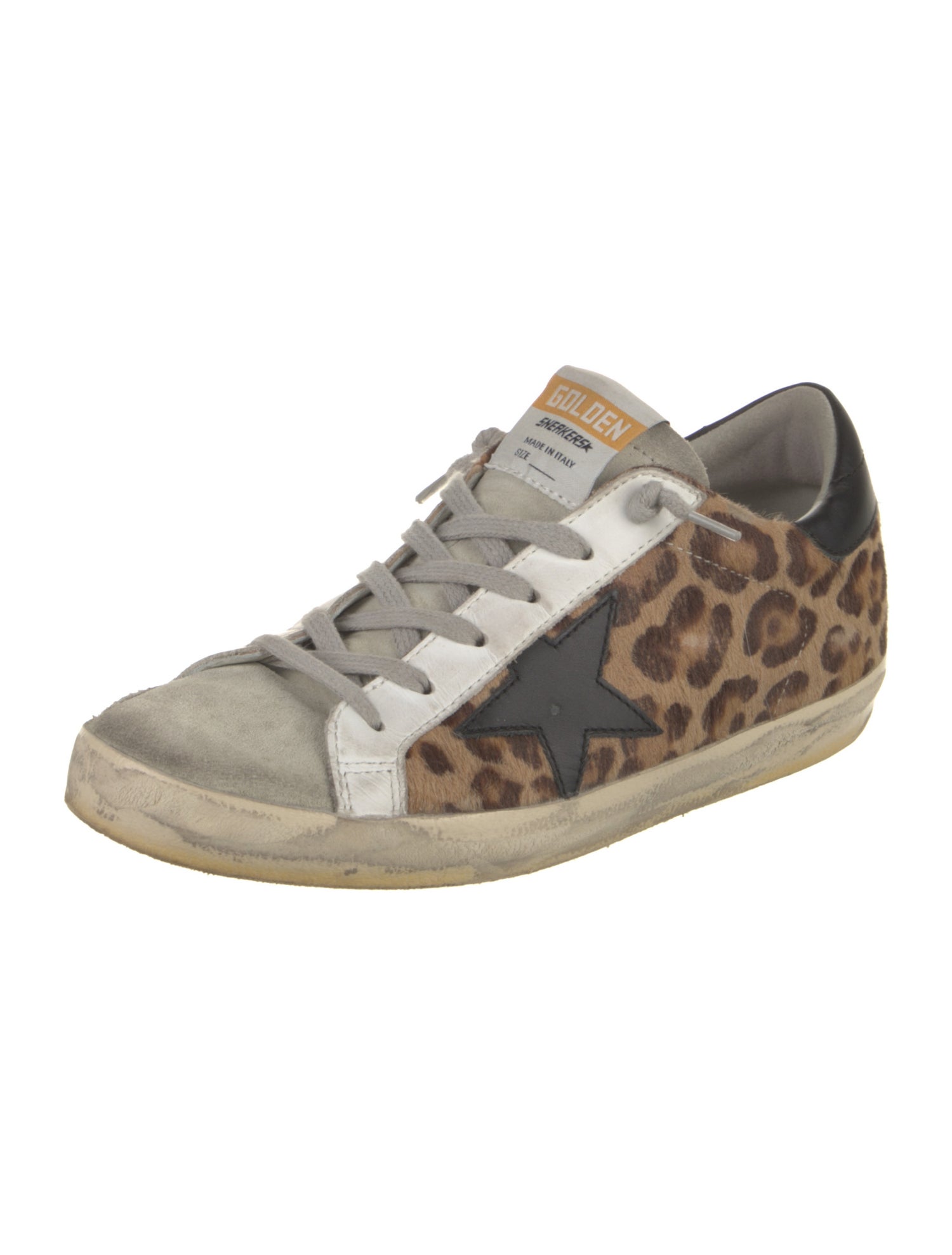 Golden Goose Ponyhair Animal Print Sneakers