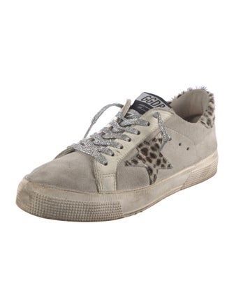 Golden Goose Suede Animal Print Sneakers