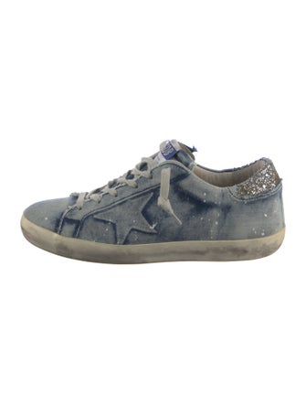 Golden Goose Denim Printed Sneakers