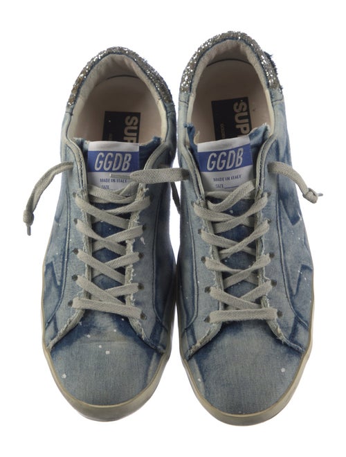 Golden Goose Denim Printed Sneakers