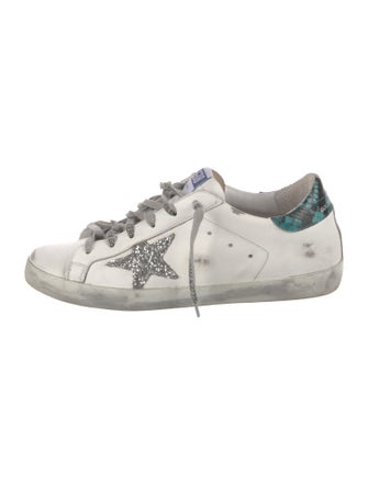 Golden Goose Leather Printed Sneakers