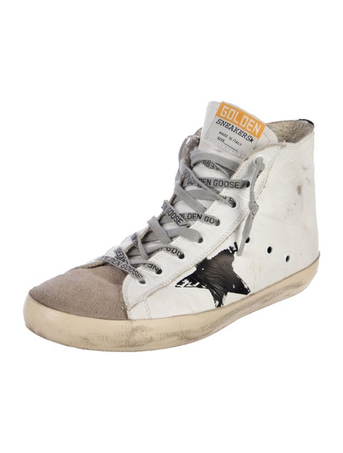 Golden Goose Leather Graphic Print Sneakers