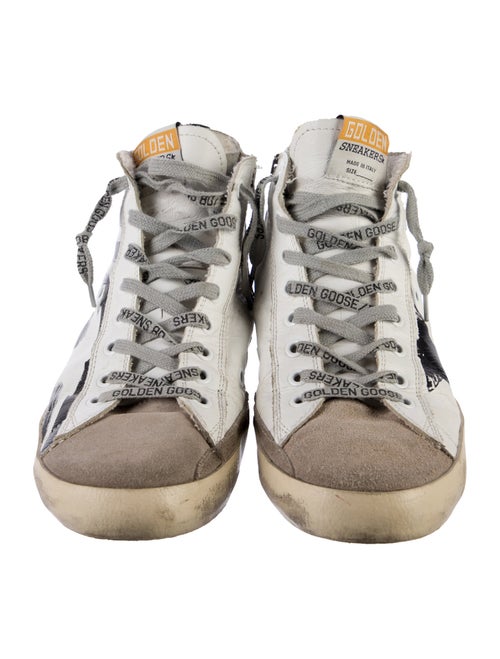 Golden Goose Leather Graphic Print Sneakers