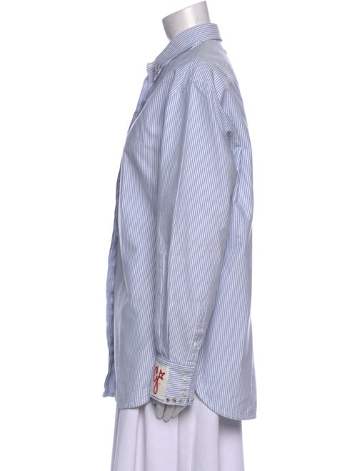 Golden Goose Striped Long Sleeve Button-Up Top