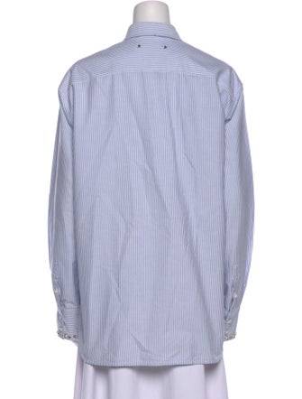Golden Goose Striped Long Sleeve Button-Up Top