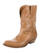 Golden Goose Leather Embroidered Accent Western Boots