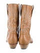 Golden Goose Leather Embroidered Accent Western Boots