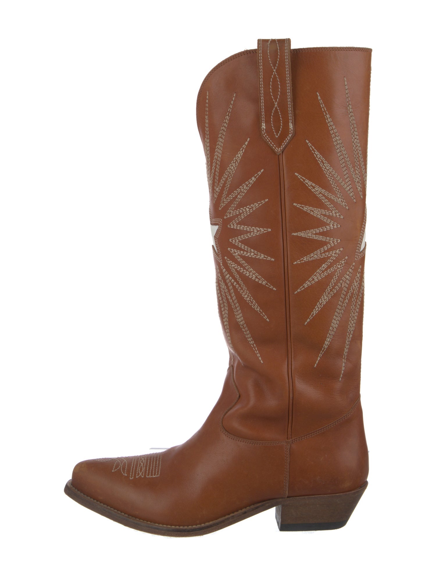 Golden Goose Leather Patterned Western Boots