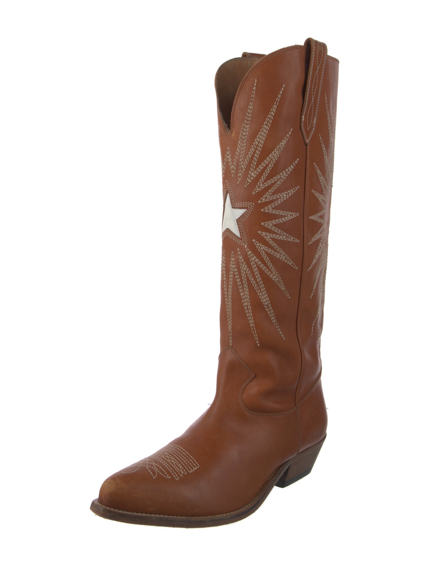Golden Goose Leather Patterned Western Boots