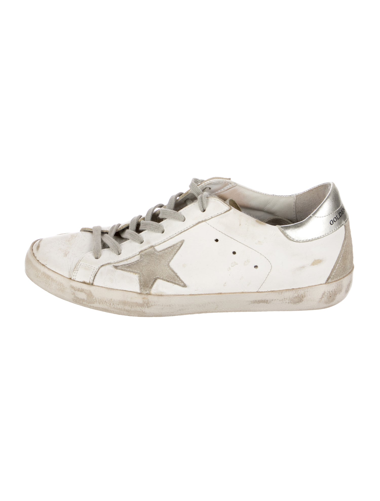Golden Goose Leather Distressed Accents Sneakers
