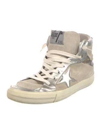 Golden Goose Suede Distressed Accents Wedge Sneakers