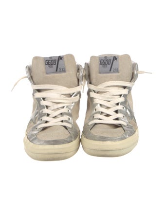 Golden Goose Suede Distressed Accents Wedge Sneakers